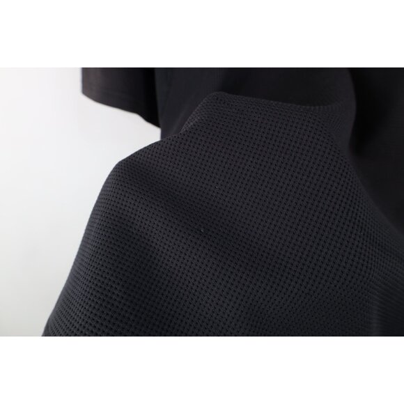 Vintage Nike Mens 2XL Travis Scott Mini Swoosh Sun Faded Thermal Knit Polo Black - Picture 8 of 15